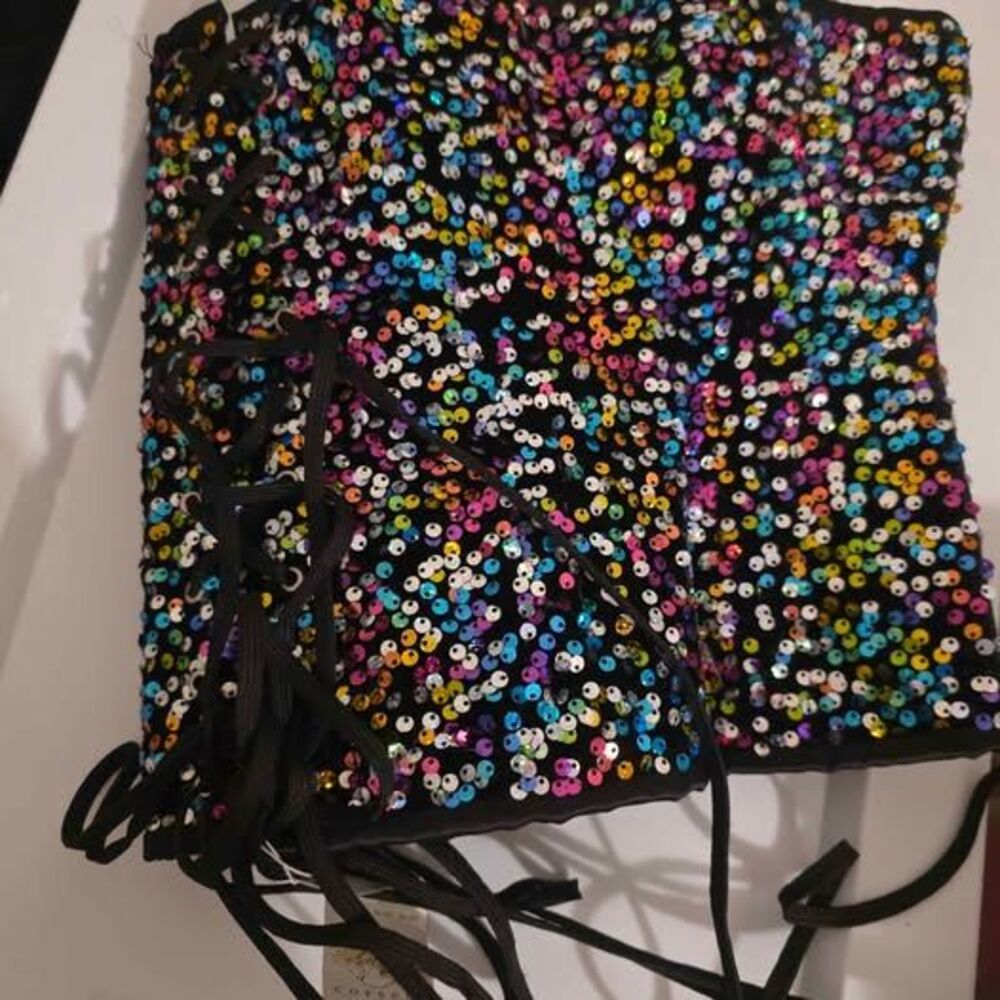 Daisy Corsets Rainbow Sequin Corset plus size 4x nwt